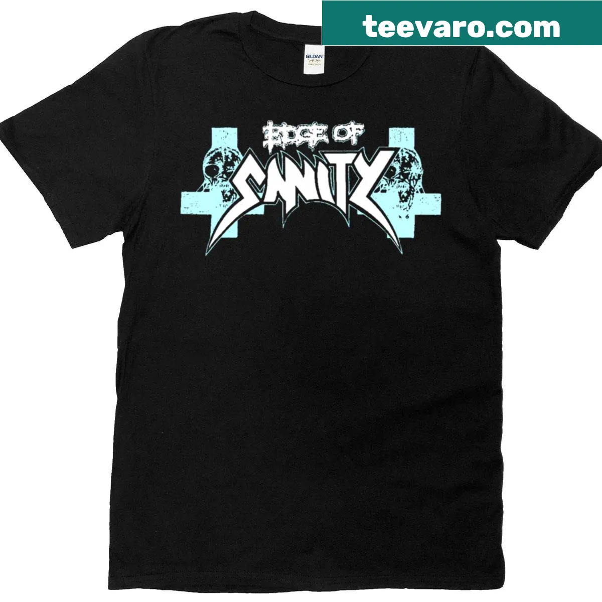 Illustrated Swedish death metal T-shirt with bold graphic design — on a men's t-shirt