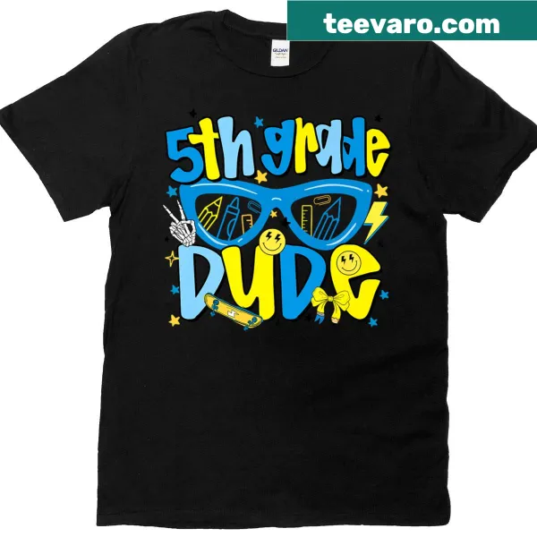 Back-to-school graphic for 5th grade students on a T-shirt