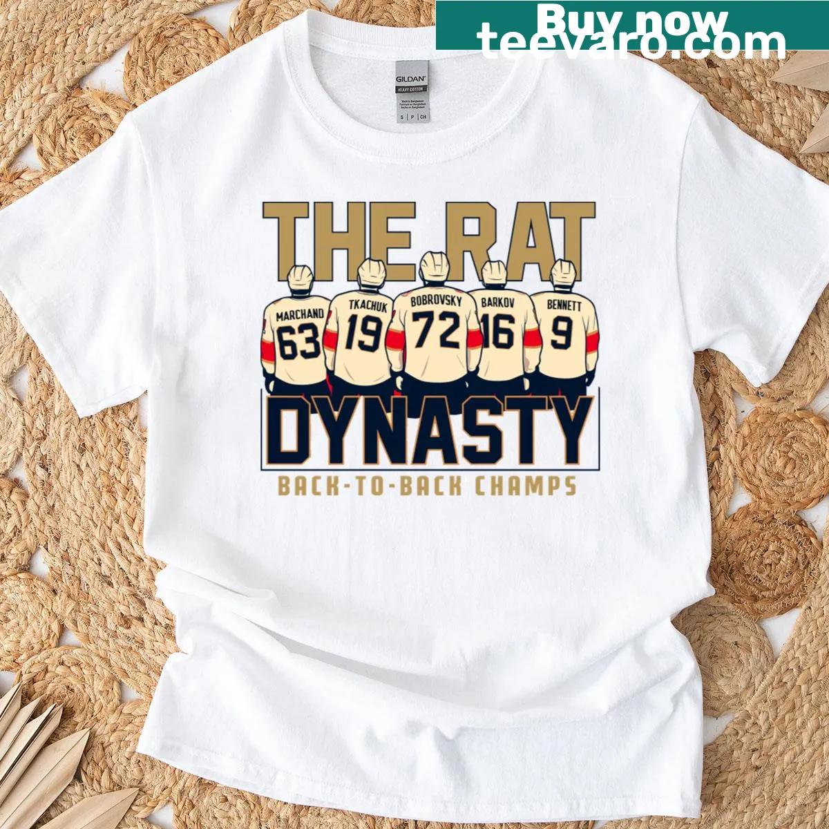 Florida hockey back-to-back champions 2025 design T-shirt — on a men's t-shirt