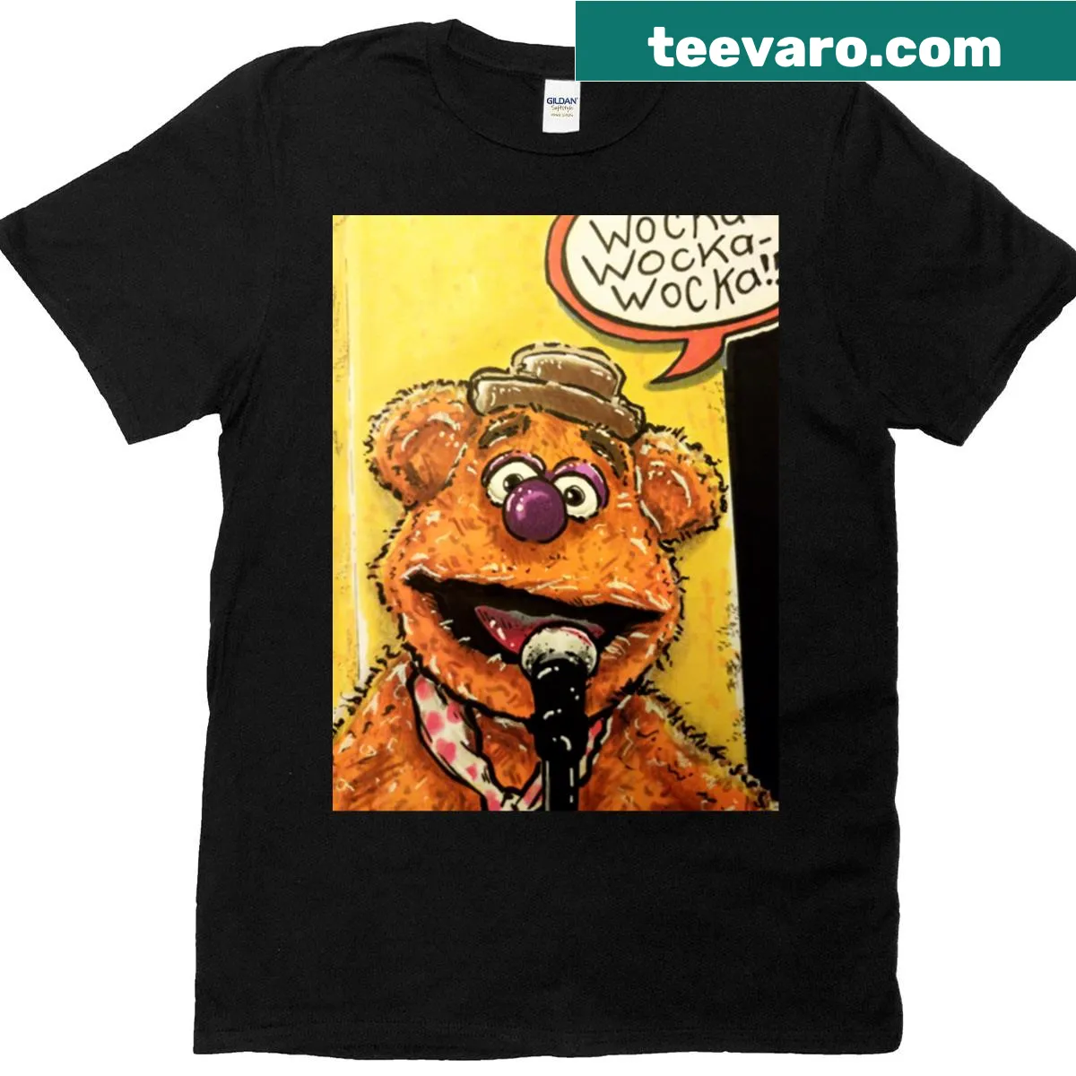 Vintage Fozzie Bear art T-shirt for nostalgic fans — on a men's t-shirt