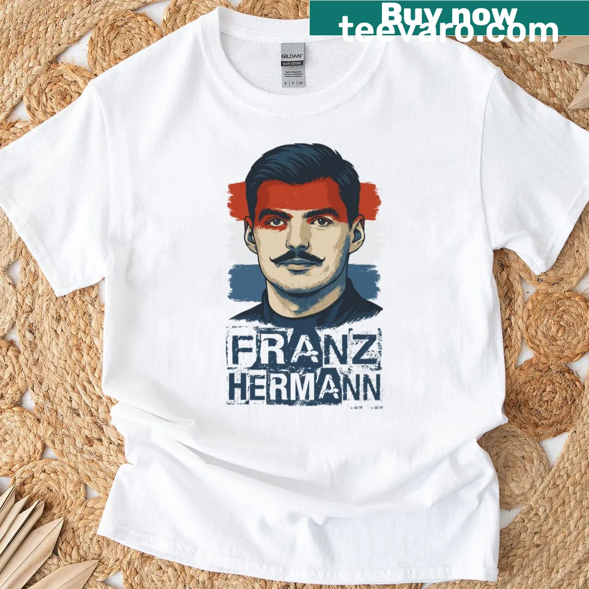 Cartoon T-shirt featuring Max Verstappen for racing fans — on a men's t-shirt