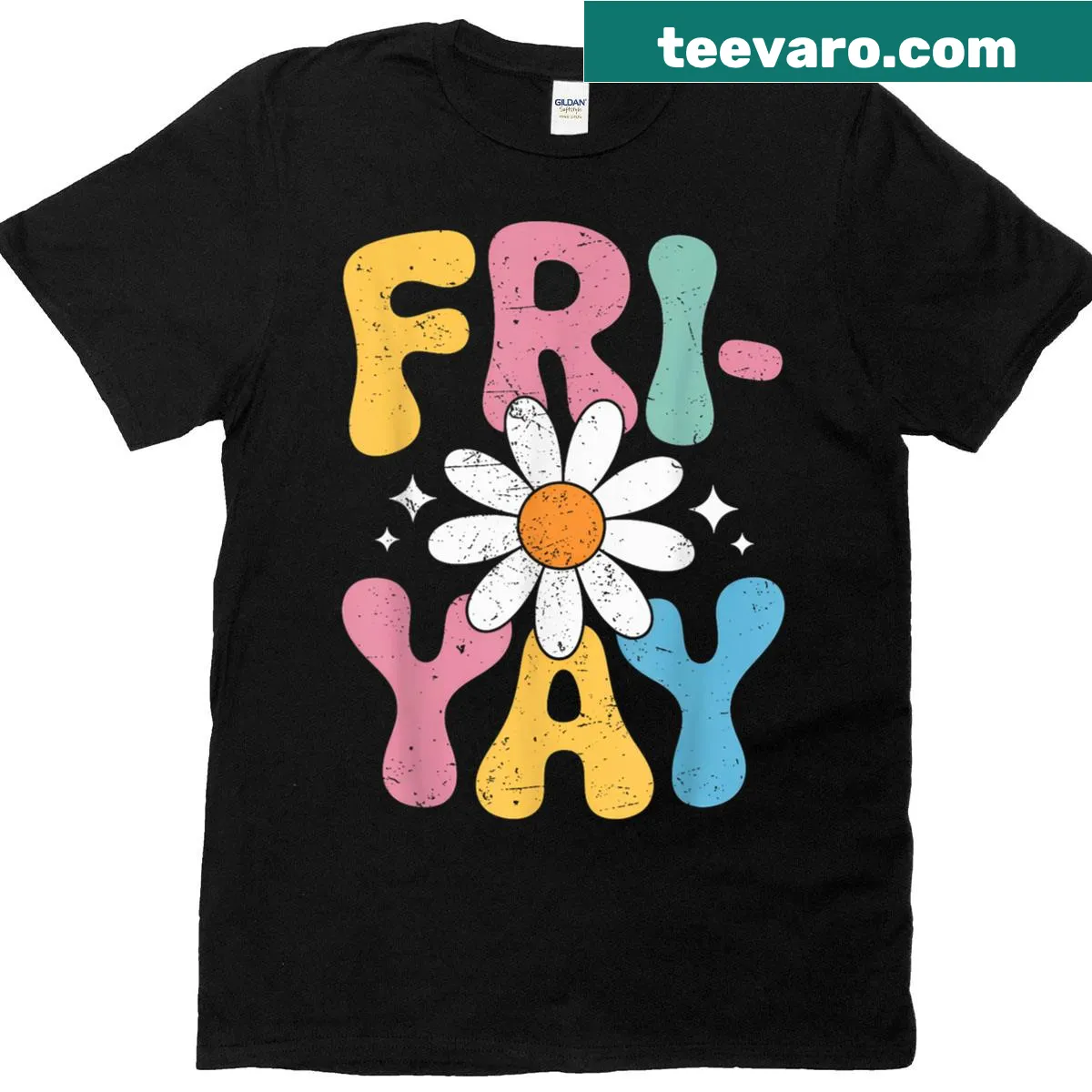 Funny 'Fri-yay' typography on a teacher's t-shirt — on a men's t-shirt