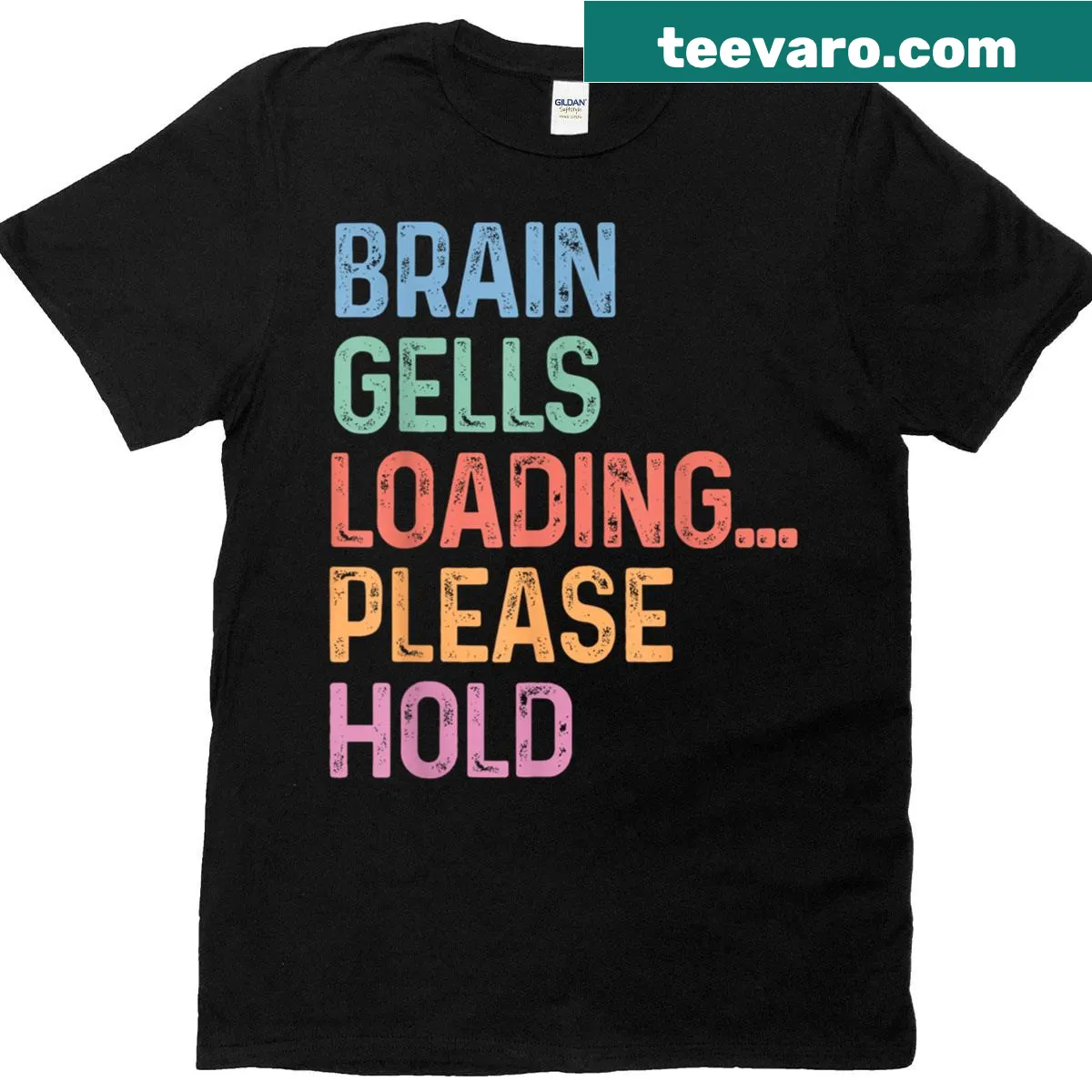 Cartoon loading graphic with text 'Brain Cells Loading Please Hold' — on a men's t-shirt