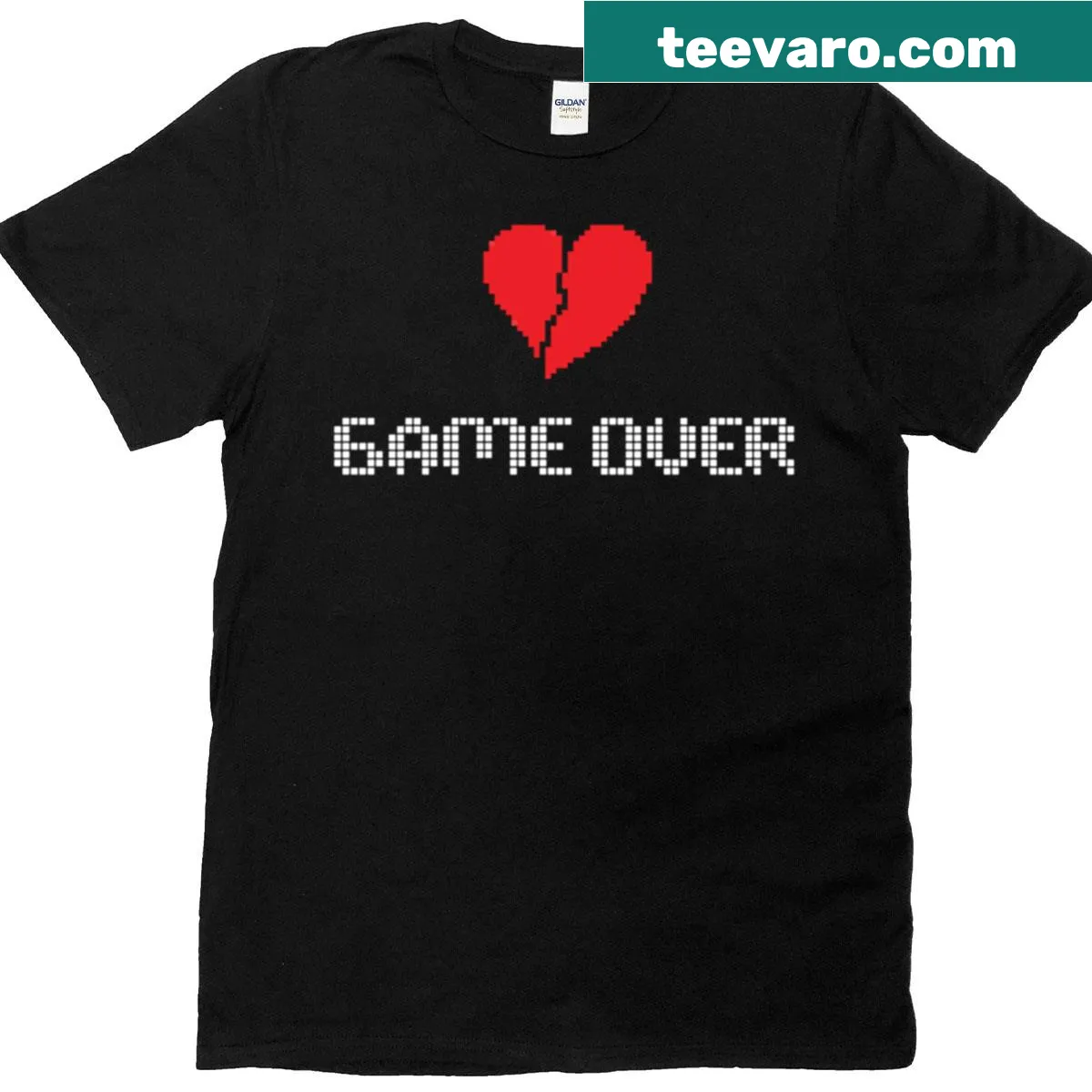 Bold typography t-shirt with 'Game Over' text — on a men's t-shirt