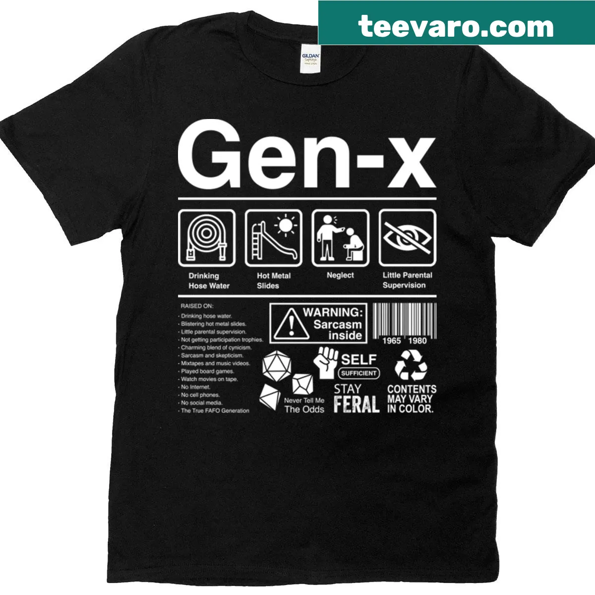 T-shirt with bold 'Gen X' label design — on a men's t-shirt