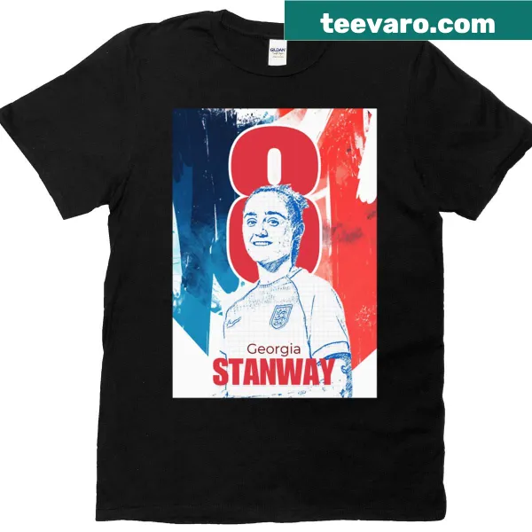 T-shirt with 'Georgia Stanway - 8 - England' for football fans