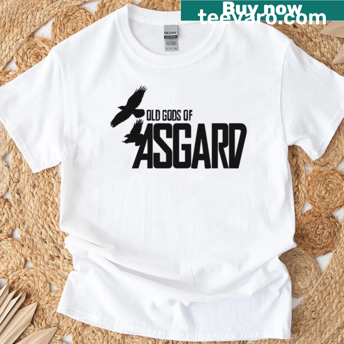 Alan Wake homage T-shirt featuring Gods Of Asgard band design — on a men's t-shirt