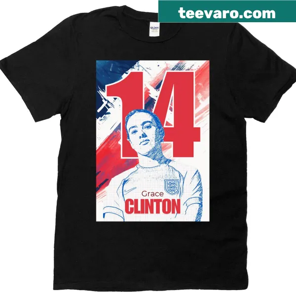 Athlete t-shirt featuring Grace Clinton and the number 14 in bold typography.