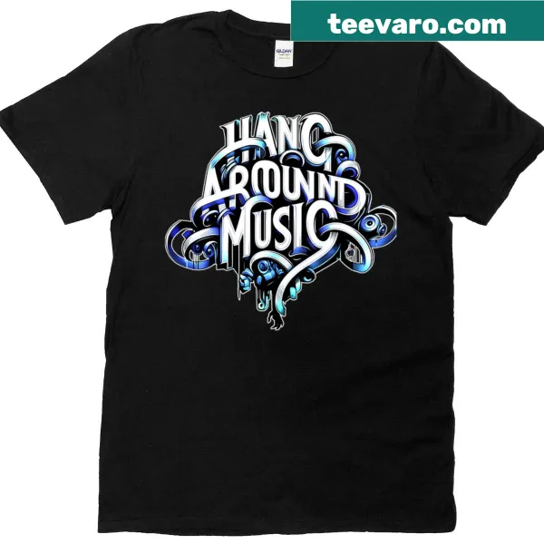 Retro graffiti music logo design on T-shirt