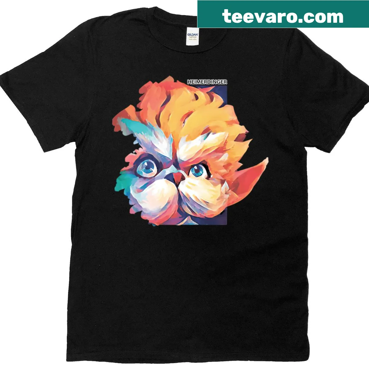 Vintage-style Heimerdinger graffiti fan art graphic on T-shirt. — on a men's t-shirt