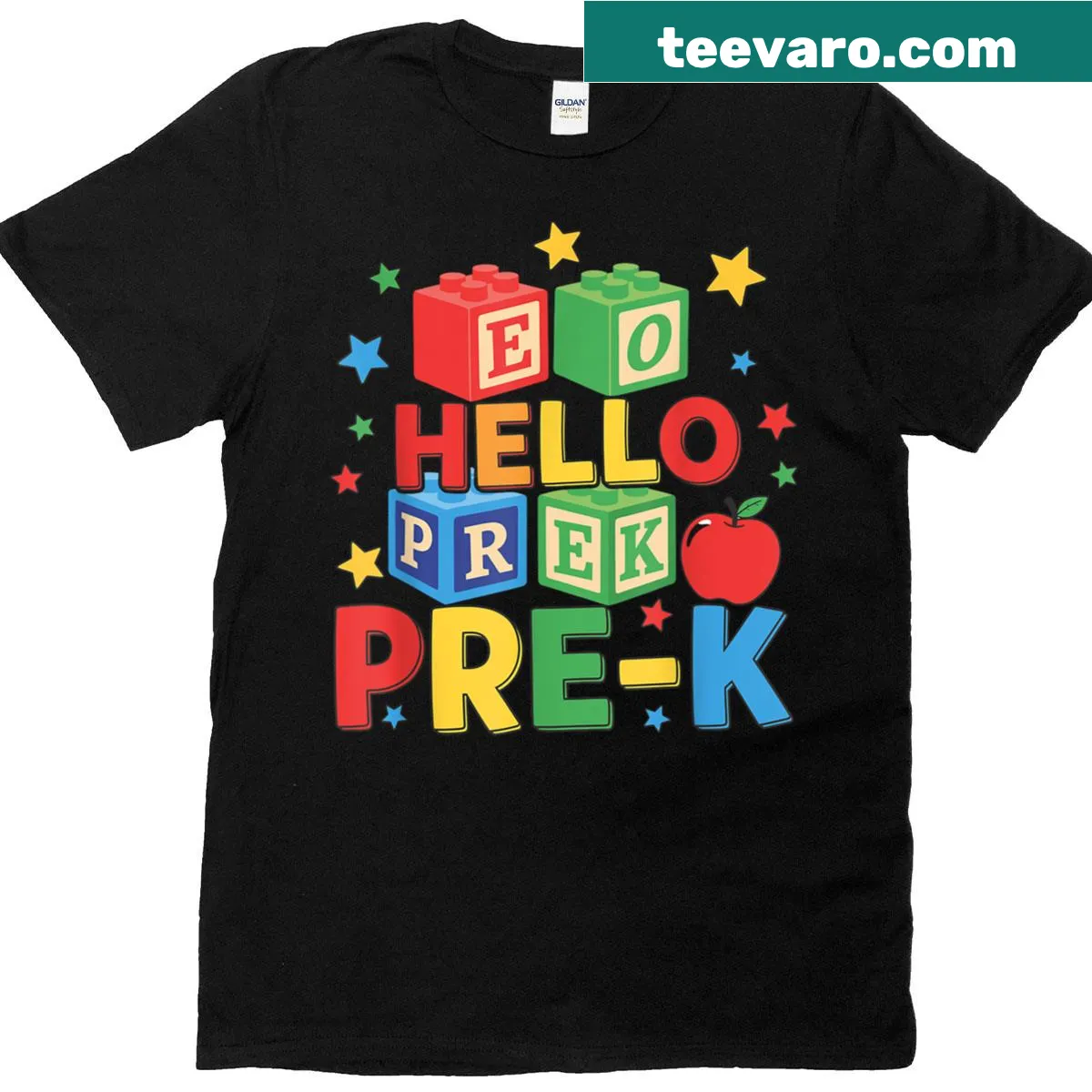 Cute t-shirt for kids with 'Hello Pre-k' text for first day of school. — on a men's t-shirt
