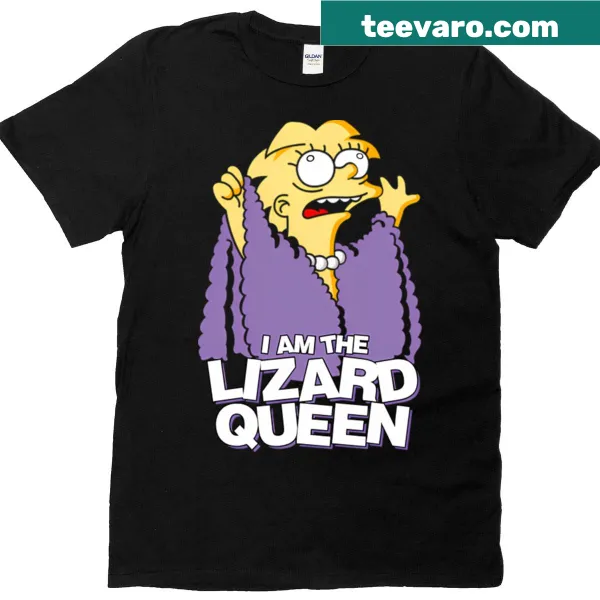 Playful Lizard Queen t-shirt with whimsical typography