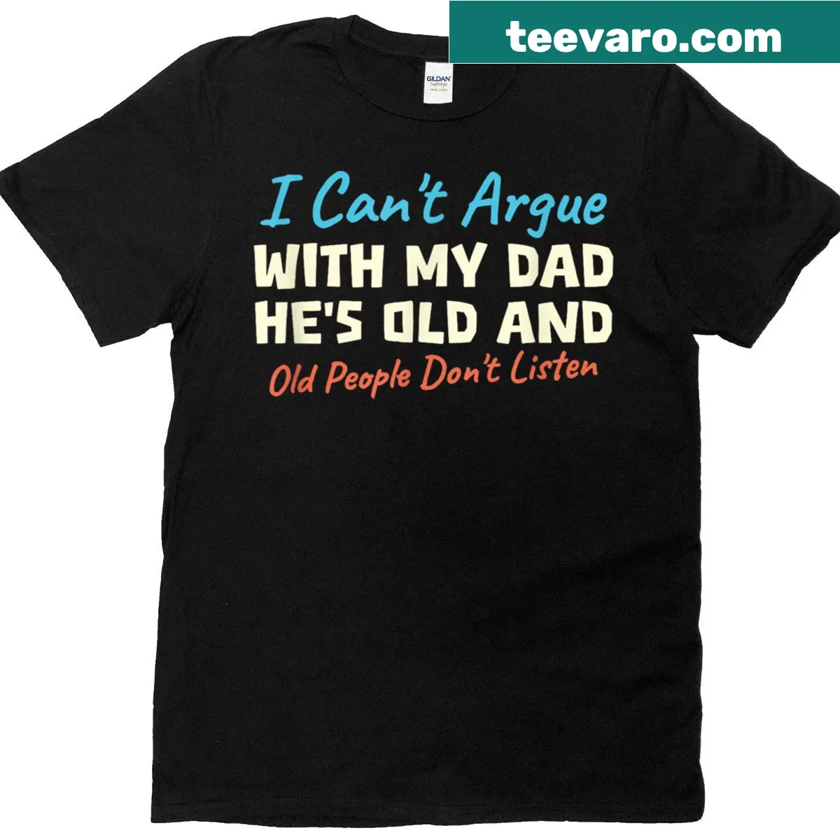 Witty dad humor t-shirt with humorous typography — on a men's t-shirt