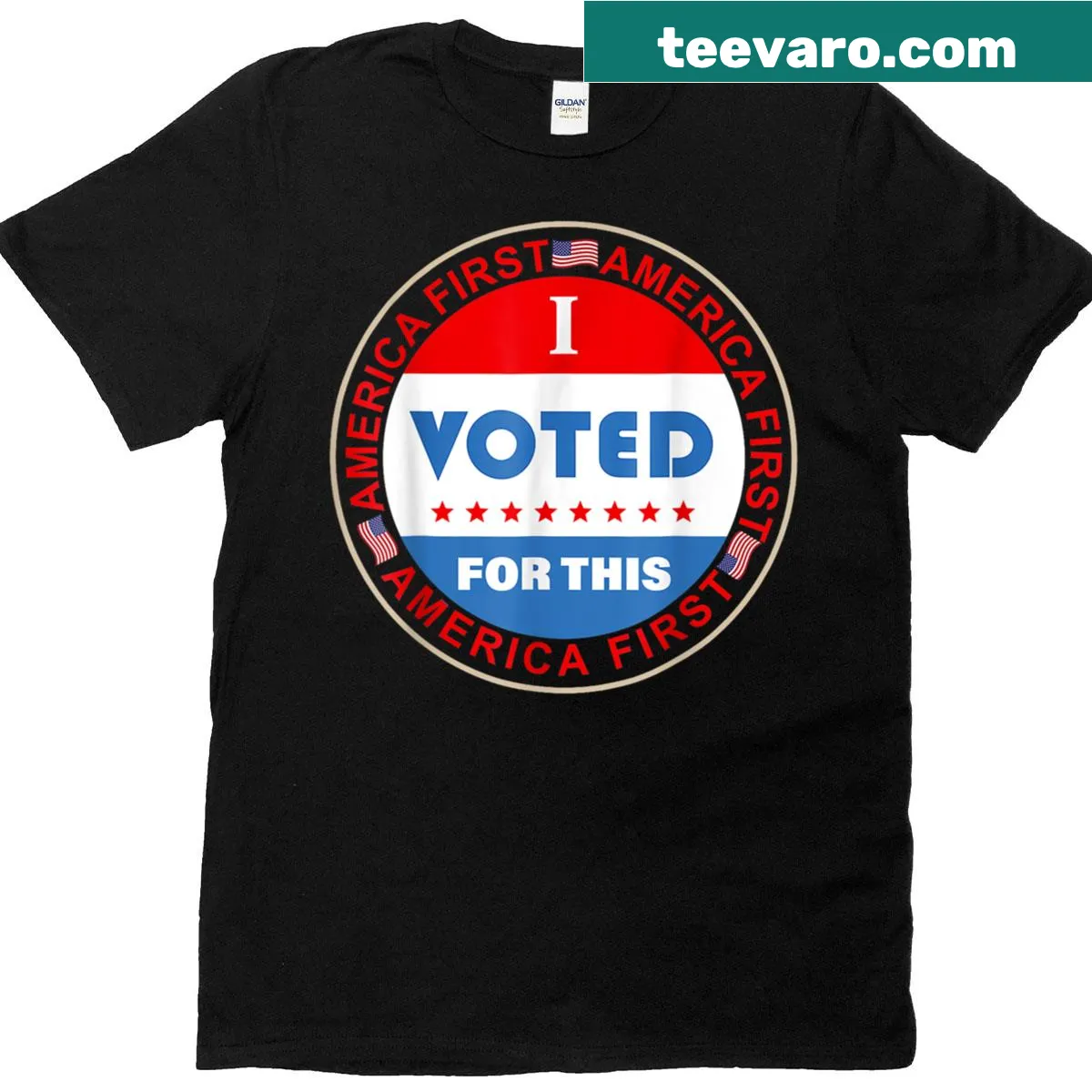 Vintage funny T-shirt with I Voted For This text — on a men's t-shirt