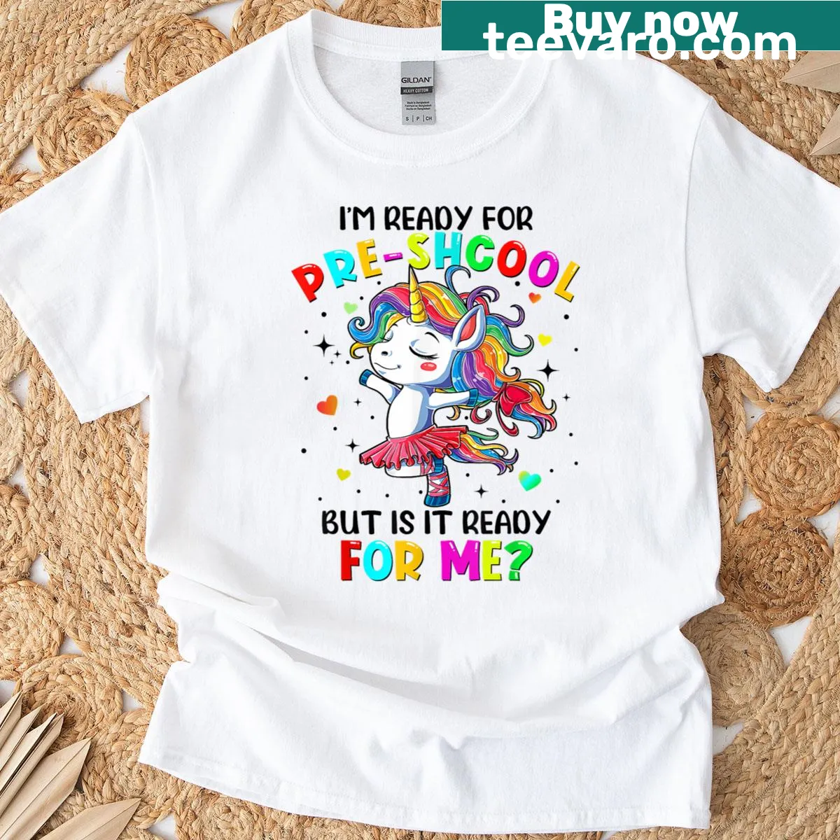 Youthful unicorn design on a shirt for preschool girls — on a men's t-shirt