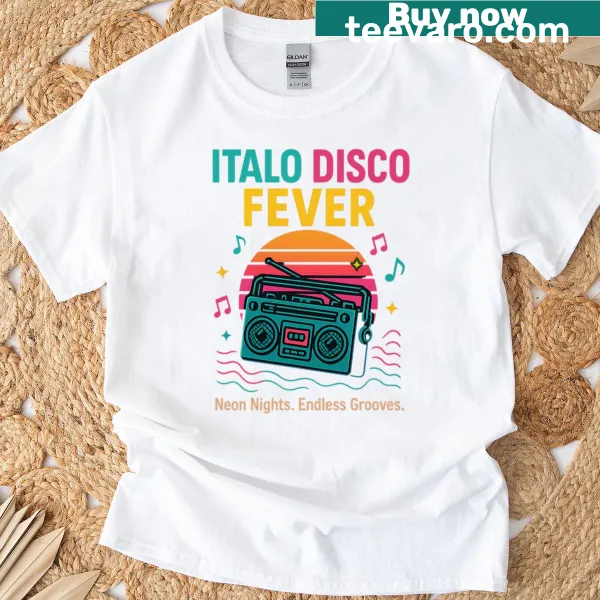 Retro T-shirt featuring Italo disco graphic design