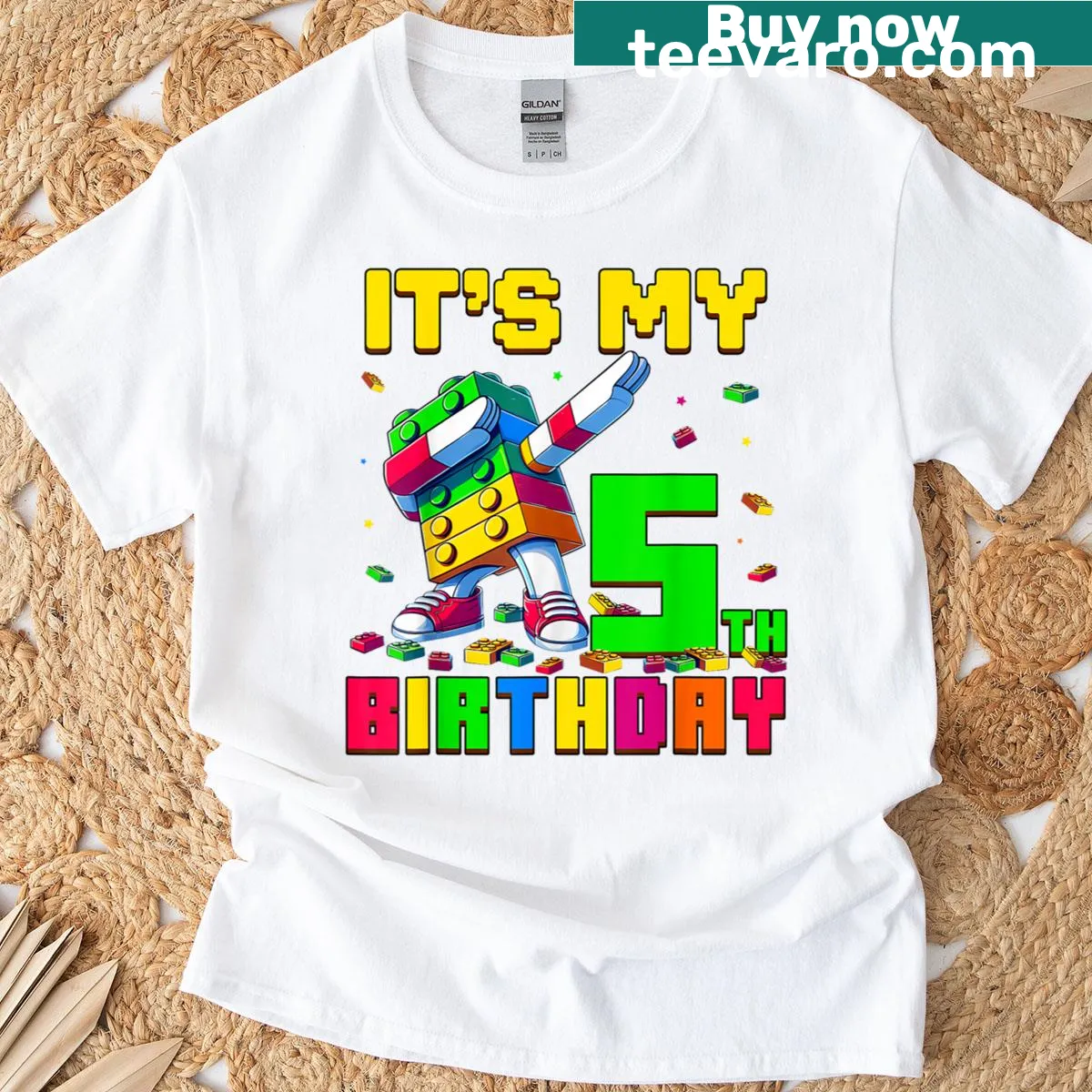 Birthday t-shirt for kids featuring a dabbing cartoon character — on a men's t-shirt
