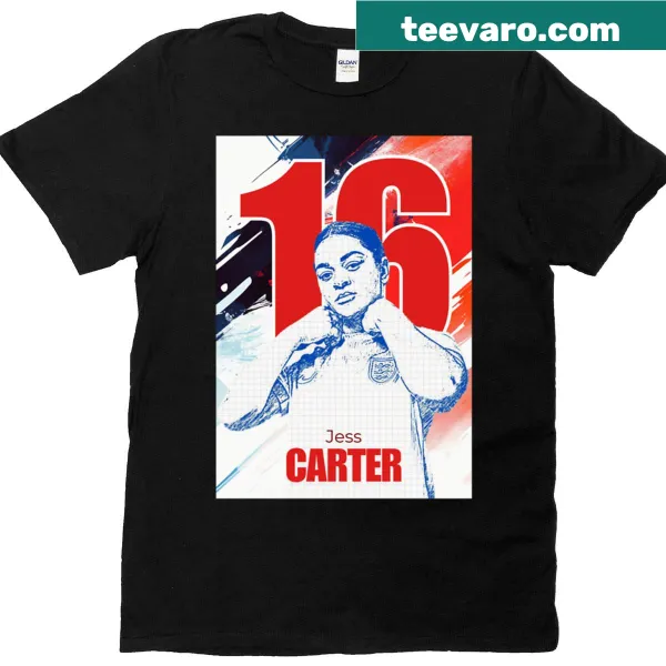 T-shirt with the name Jess Carter, number 16, and England text