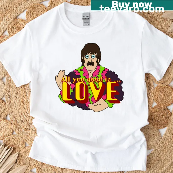 Oversized T-shirt with John Lennon and Yellow Submarine characters illustration