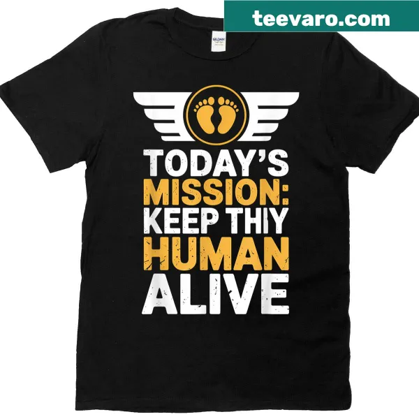 Funny T-shirt for new dads featuring a playful parenting slogan