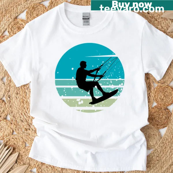 Oversized t-shirt with kitesurfer illustration for surfing enthusiasts