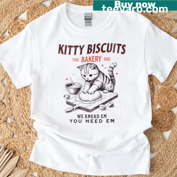Cute t-shirt with a kitten and baked goods theme for kids