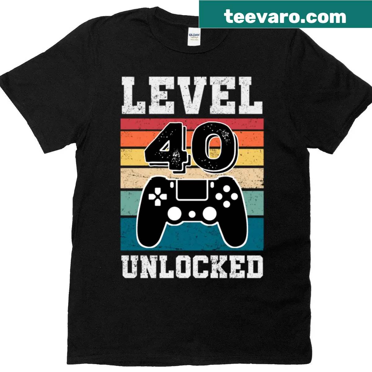 Vintage gaming-themed T-shirt for 40th birthday celebration — on a men's t-shirt