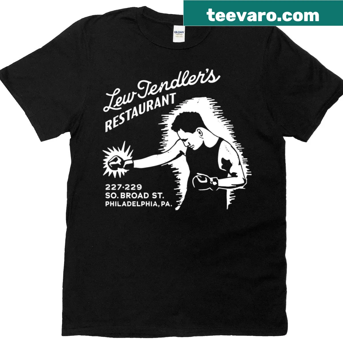 Lew Tendlers Restaurant themed T-shirt with a cozy illustration — on a men's t-shirt