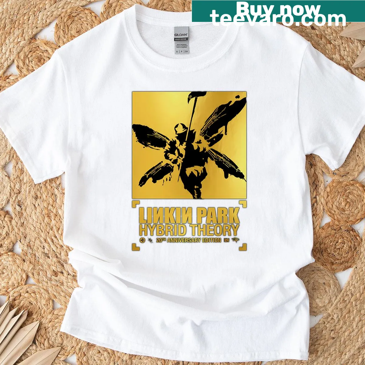 T-shirt featuring Linkin Park graphic design — on a men's t-shirt