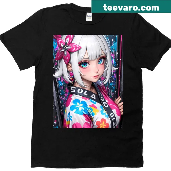 Cute T-shirt featuring Paimon from Genshin Impact in a yukata