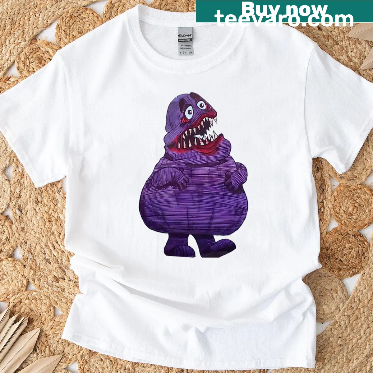 Cartoon graphic T-shirt featuring kids' birthday and movie themes — on a men's t-shirt