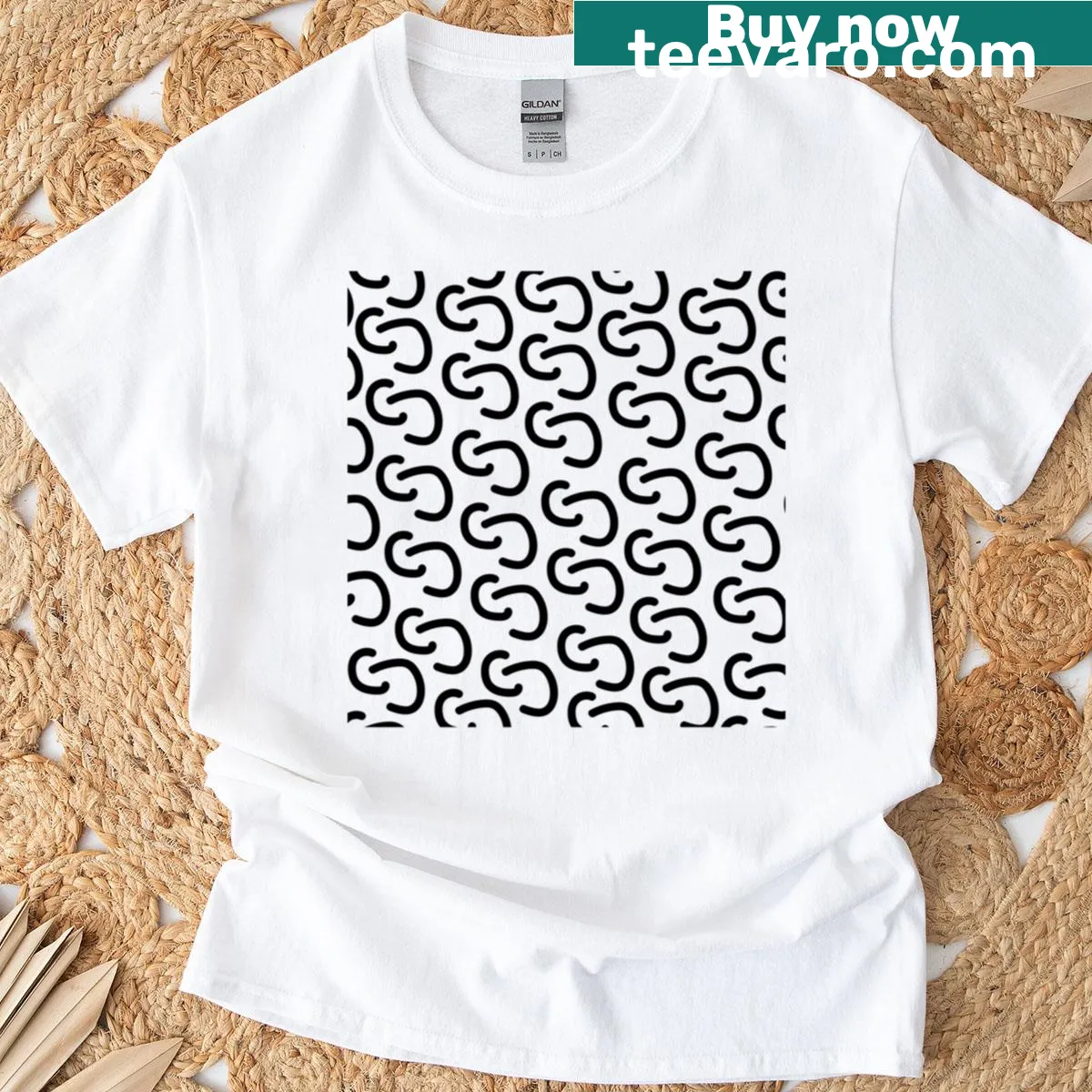 T-shirt featuring unique loincloth pattern design — on a men's t-shirt
