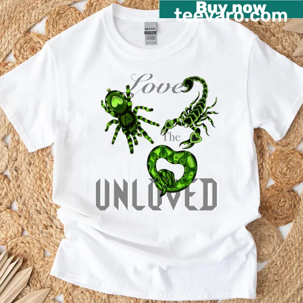 T-shirt featuring typography design with the message 'Love The Unloved'