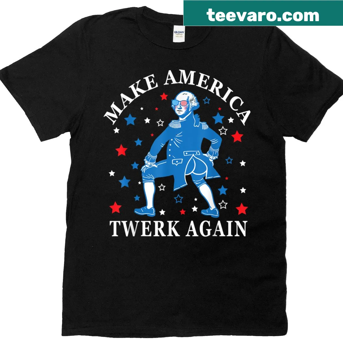 Funny Fourth of July T-shirt with a humorous slogan — on a men's t-shirt