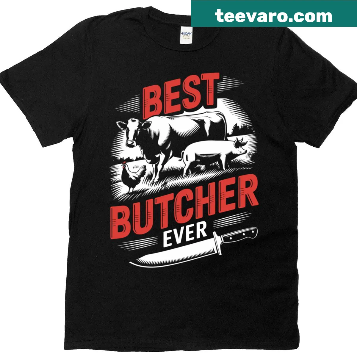 T-shirt for butchers with the phrase about continuous learning — on a men's t-shirt