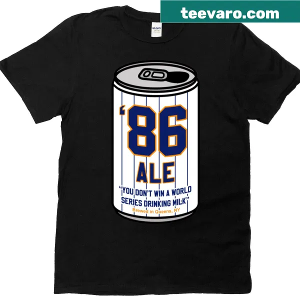 T-shirt featuring a beer can graphic inspired by the Mets