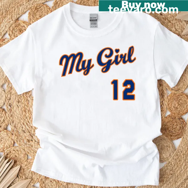 Illustrative text 'Mets My Girl 12' for baseball fans