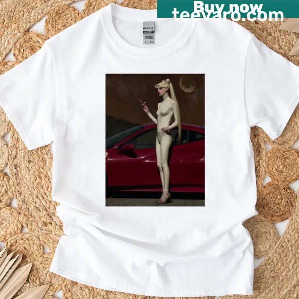 Gentle moonlight illustration on a serene T-shirt