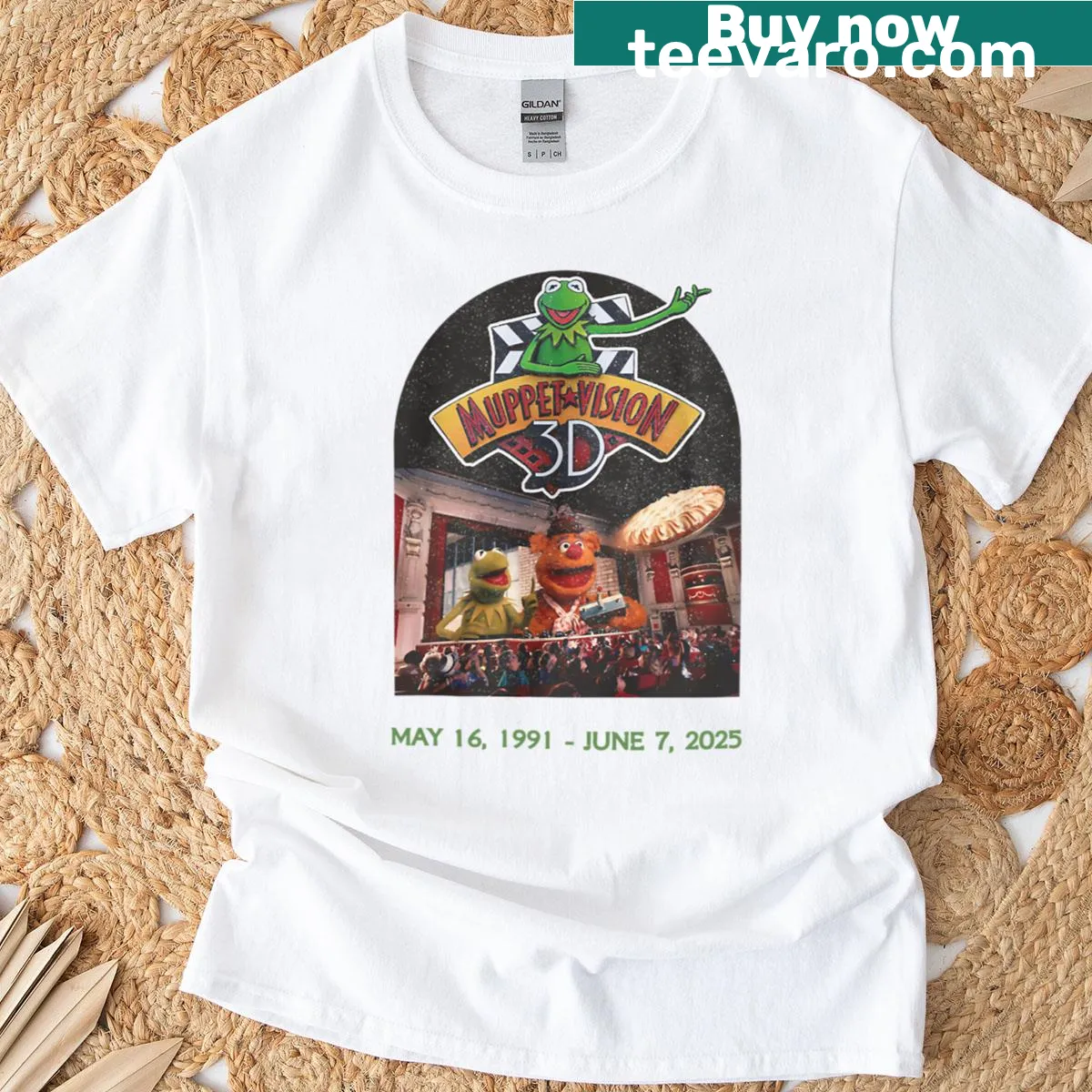T-shirt featuring Muppet Vision logo illustration. — on a men's t-shirt