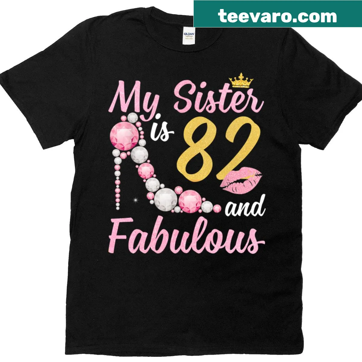 Charming birthday-themed t-shirt celebrating sister's 82nd birthday — on a men's t-shirt