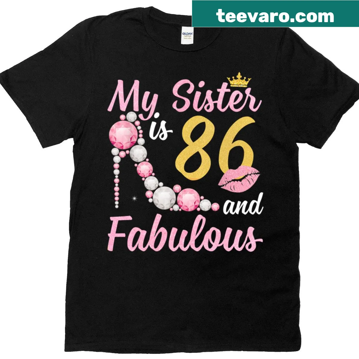 Distressed birthday t-shirt for a fabulous 86-year-old sister — on a men's t-shirt