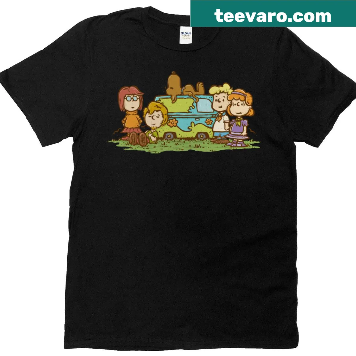 T-shirt with mysterious gang graphic, ideal for edgy fashion. — on a men's t-shirt