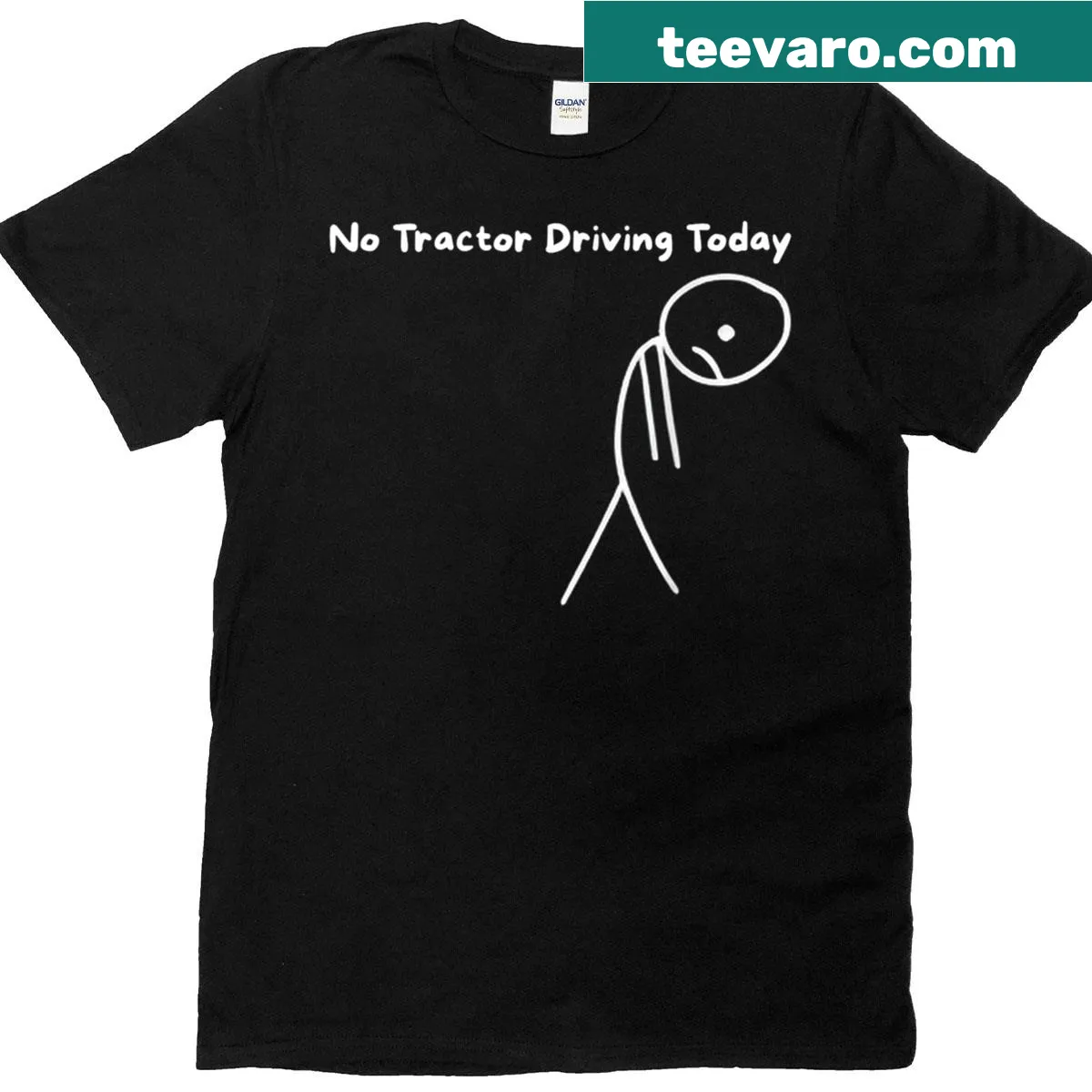 Funny tractor t-shirt for tired dads — on a men's t-shirt