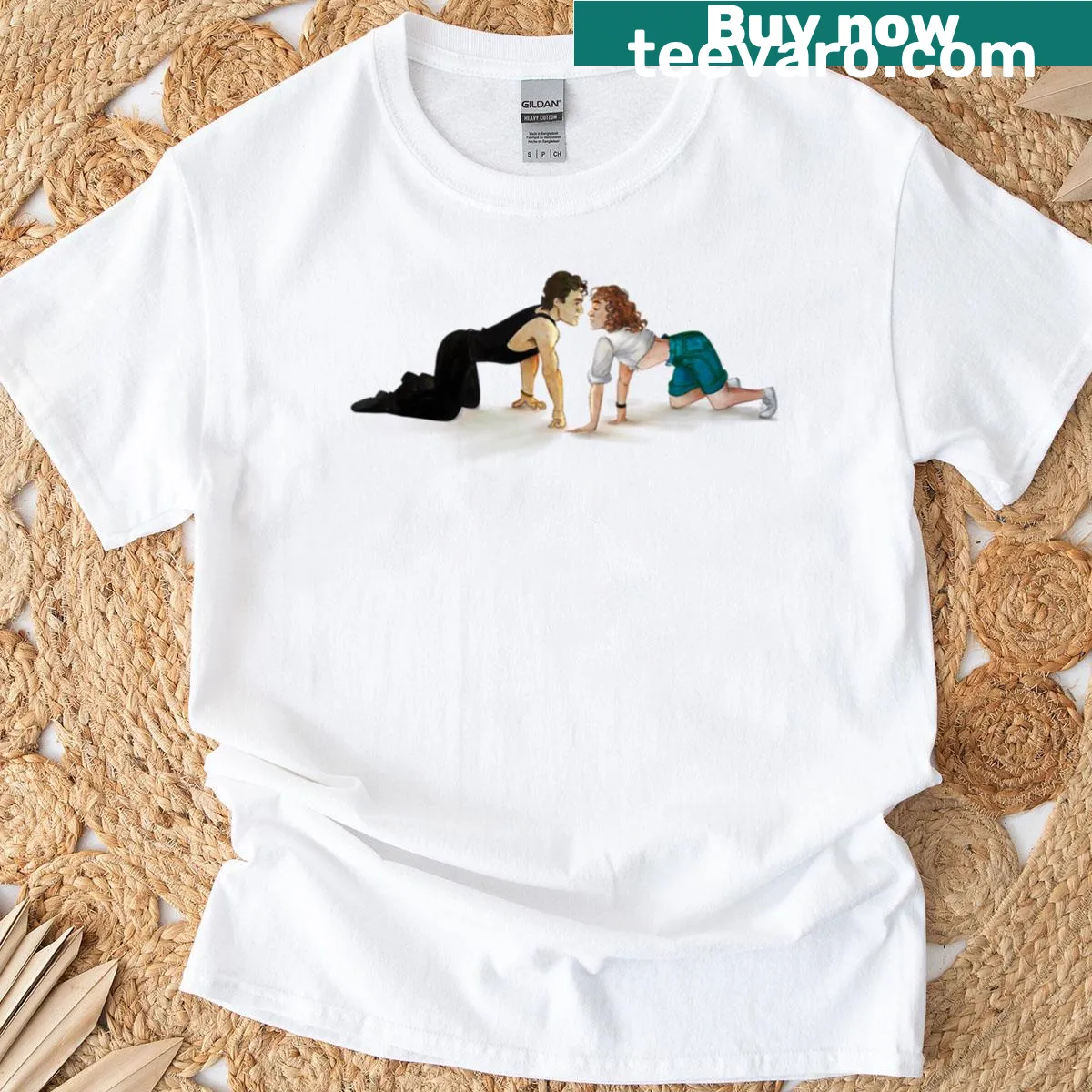 T-shirt featuring the phrase 'Nobody Puts Baby In The Corner' — on a men's t-shirt