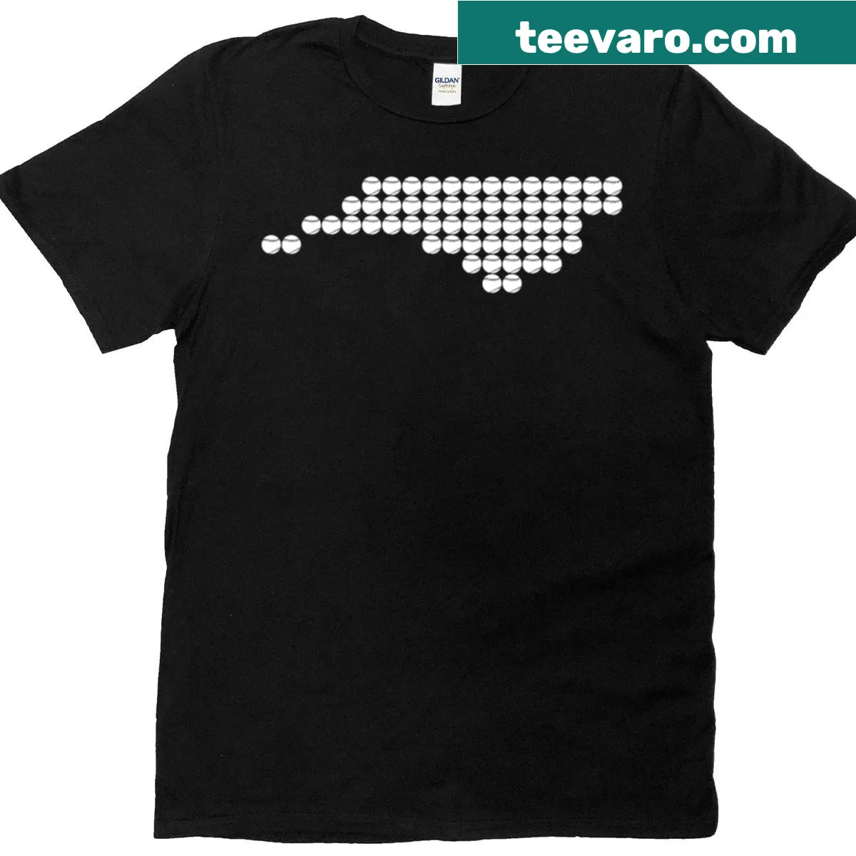 Baseball design featuring North Carolina theme on a T-shirt — on a men's t-shirt