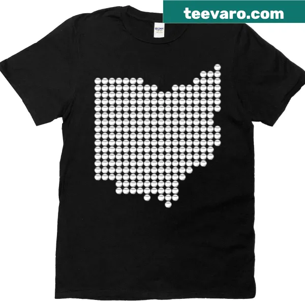 Ohio T-shirt with baseball fill design