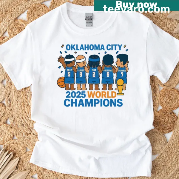 Oklahoma City 2025 World Champions T-shirt with team lineup
