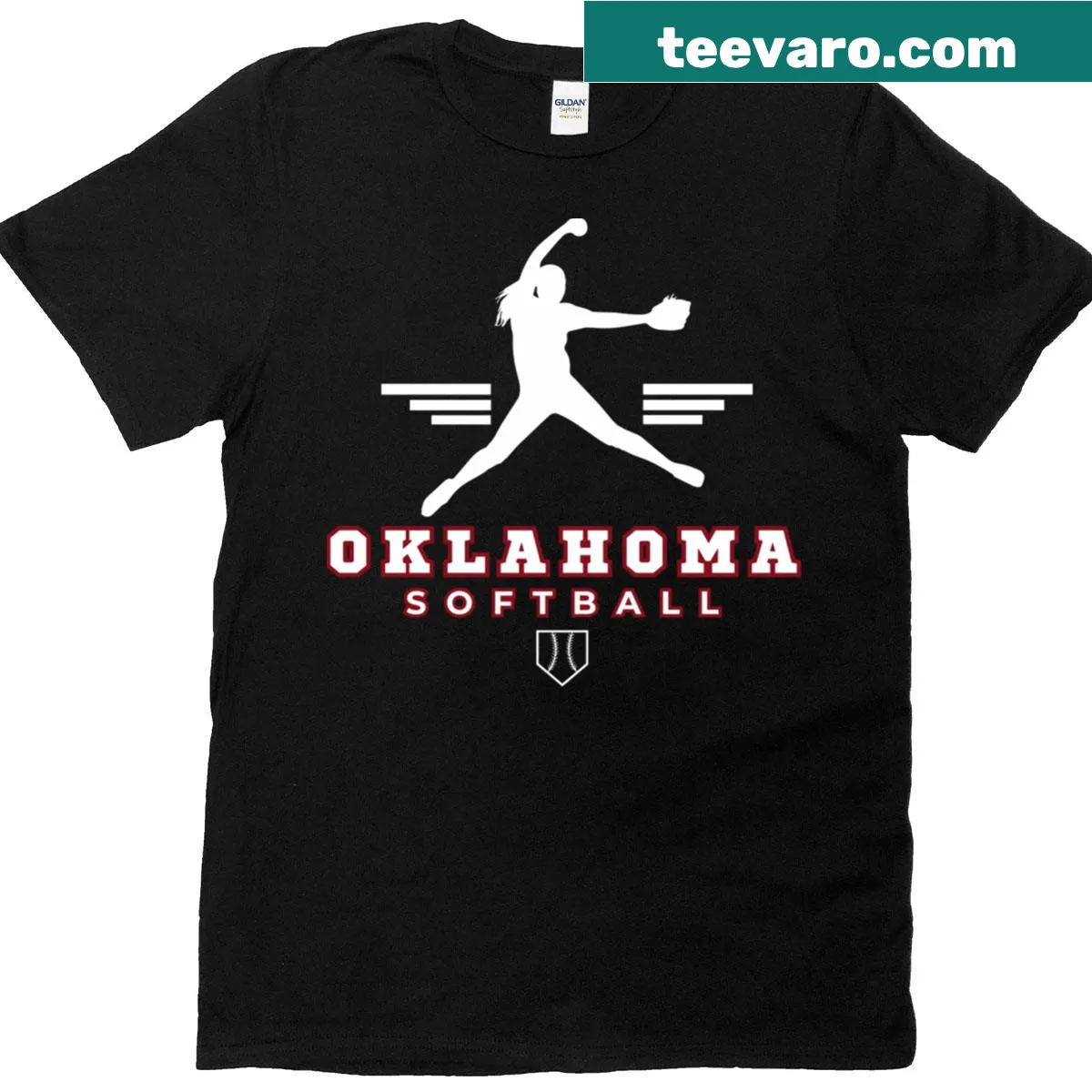Oklahoma Sooners softball T-shirt with bold team graphics — on a men's t-shirt