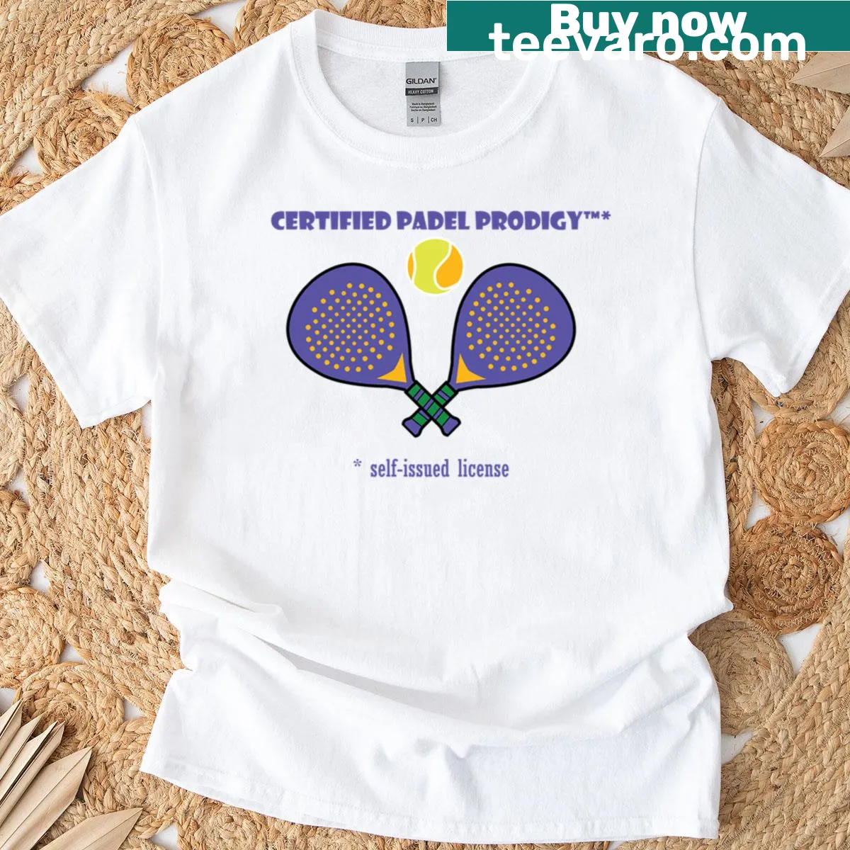 Dynamic graphic design representing padel sport on a T-shirt. — on a men's t-shirt