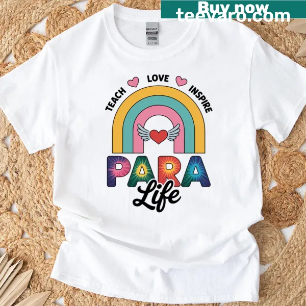 Inspirational T-shirt for teachers with a colorful message